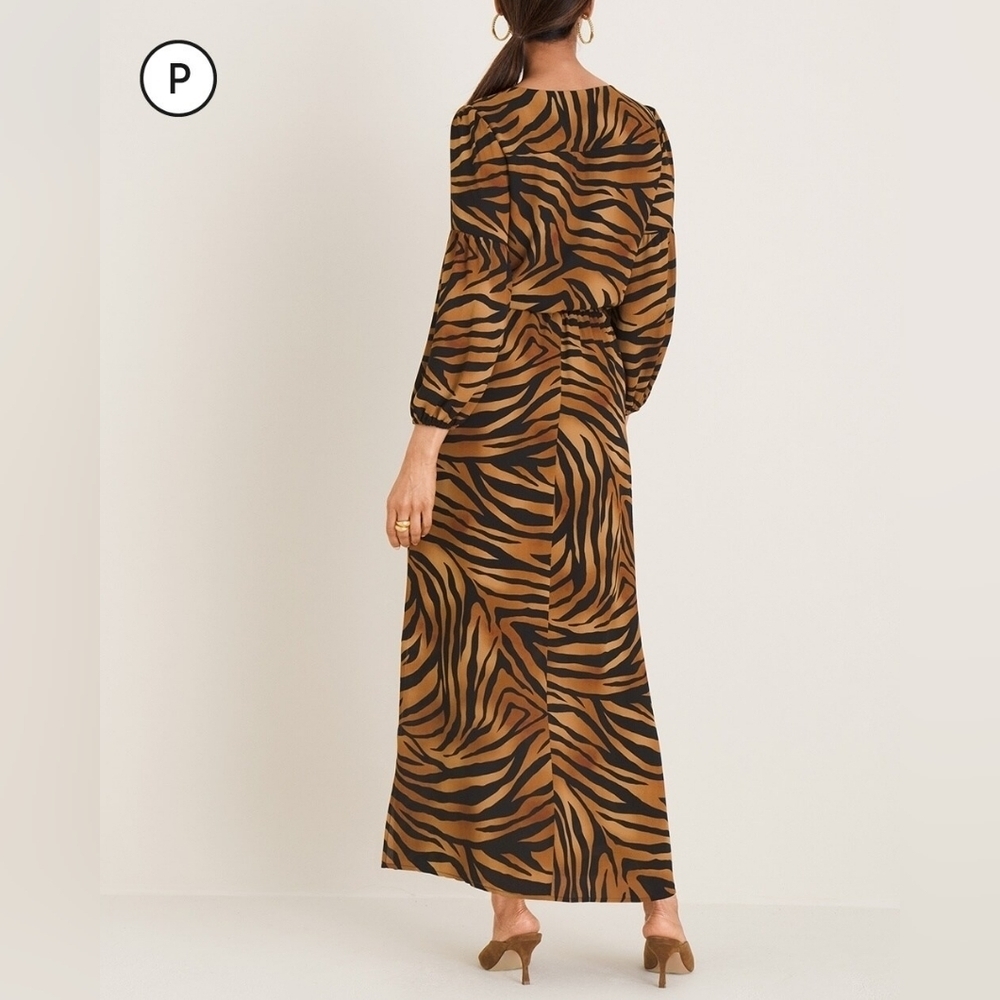 Chico's Tiger Print Maxi Dress NWT - Picture 2 of 16